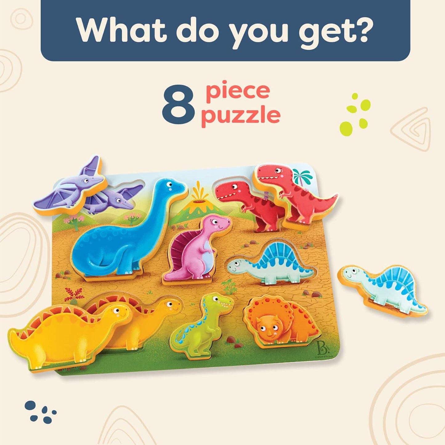 B. toys – Peek & Explore – School BusChunky Puzzle for Toddlers,Educational & Developmental Toys for Kids – 2+ Years