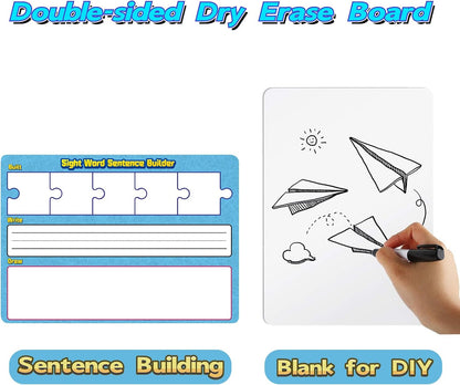 Sentence Building, Sight Word Builder Cards for Early Reading, Speech, Writing, and Language Practice for Kids Kindergarten 1st 2nd Grade Classroom