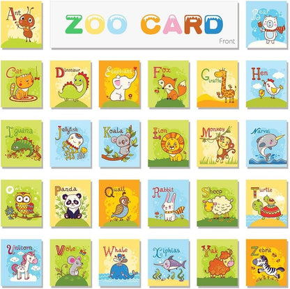 TEYTOY Baby Toy Zoo Series 26pcs Soft Alphabet Cards with Cloth Bag for Over 0 Years