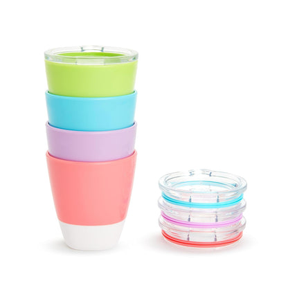 Munchkin® Splash™ Open Toddler Cups with Training Lids, 7 Ounce, Multicolored, 4 Pack | Open, with Training Lids