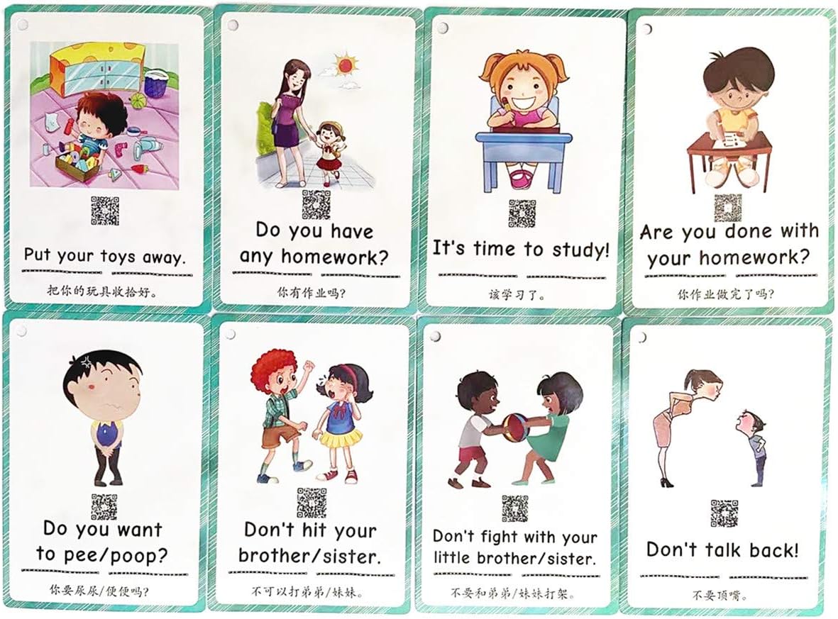 100 Parent-Child Daily Conversation Starters Cards with Picture - Fun Family-Friendly Vivid Question Cards Game for Kids - Learning Materials Great for ESL Teaching: Parent/Teacher/Autism