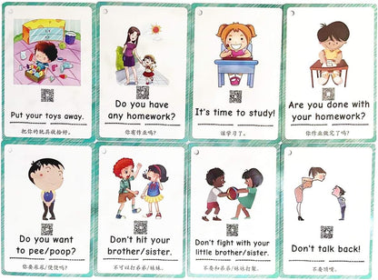 100 Parent-Child Daily Conversation Starters Cards with Picture - Fun Family-Friendly Vivid Question Cards Game for Kids - Learning Materials Great for ESL Teaching: Parent/Teacher/Autism