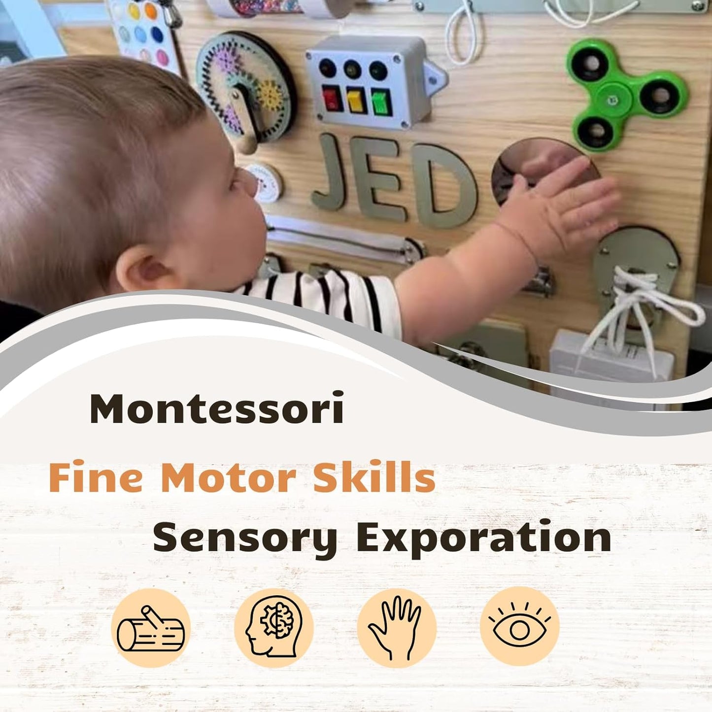 Busy Board Accessory for Toddlers-Montessori Led Light Switch Sensory Board Parts - Early Educational Child Toy DIY Accessories for Kids - Playhouse Materials for Baby Boys&Girls