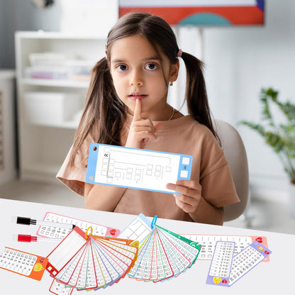 15Pcs Multiplication Flash Cards 0-12, Time Table Flash Cards Chart with 2 Dry Erase Pens 1 Rings, Educational Math Multiplication Chart for 1st to 3rd Grades Fun Learning with Math Game