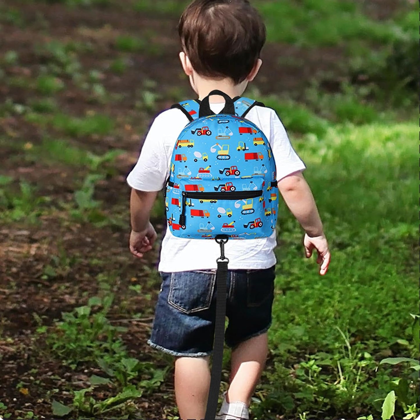 Accmor Toddler Backpack Leash, Mini Child Backpack with Anti Lost Wrist Link, Cute Kids Backpack Leash Walking Harness for Outdoor Travel, Small Excavator Backpack Tether for Baby Boys Girls Ages 1-3