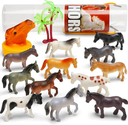 KarberDark 95 Pcs Small Animal Toys, Assorted Mini Ocean, Zoo, Farm, Dinosaur, Insect, Dog and Horse Figure, Little Plastic Animals Figurine for Easter, Sensory Bin Stuffers, Birthday Gifts,Kid 3-5