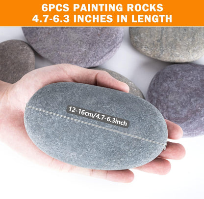 River Rocks for Painting 45 Pcs Large 2-3 Inch Flat Smooth Painting Stones Craft Rock to Paint for Kids Crafts Painting Bulk