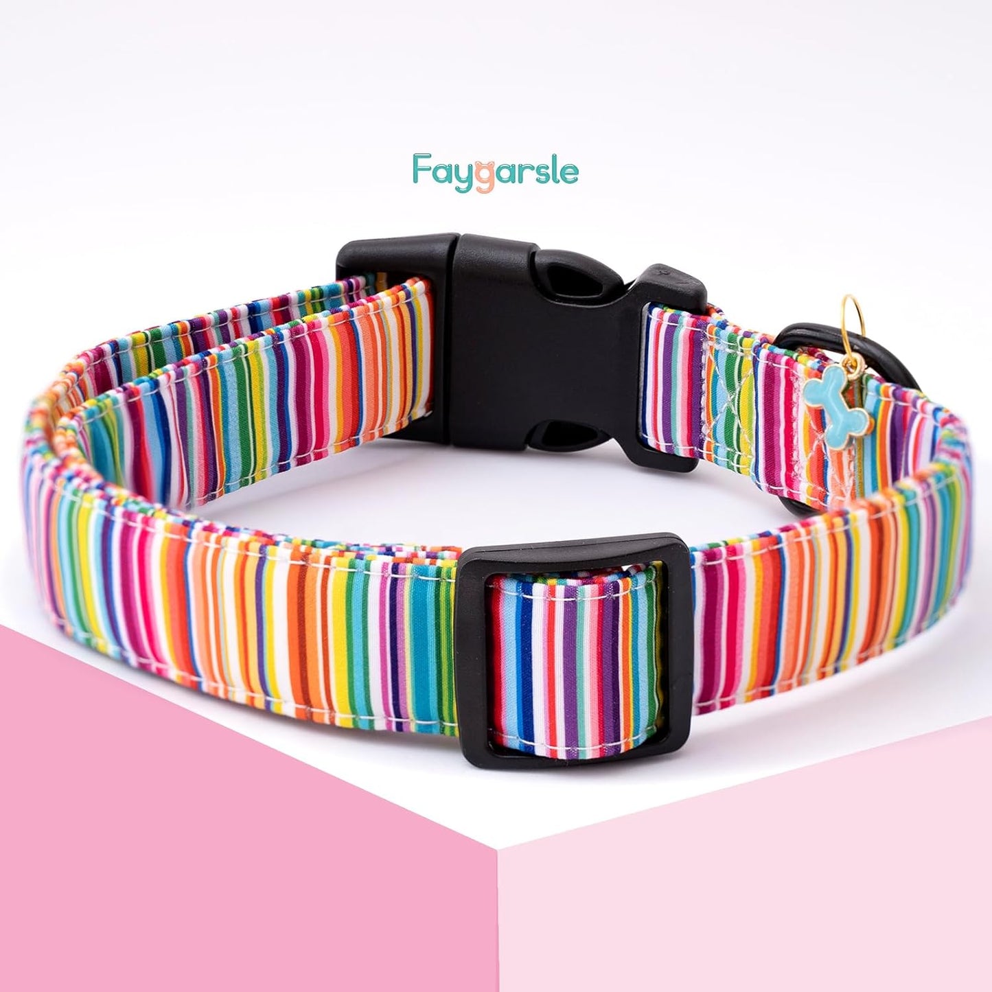 Faygarsle Dog Collar for Small Medium Large Dogs Colorful Puppy Collars for Female Dogs Toy Building Blocks Patterned Pet Collars for Summer Spring Wedding Puppy Girl Dog Collar M