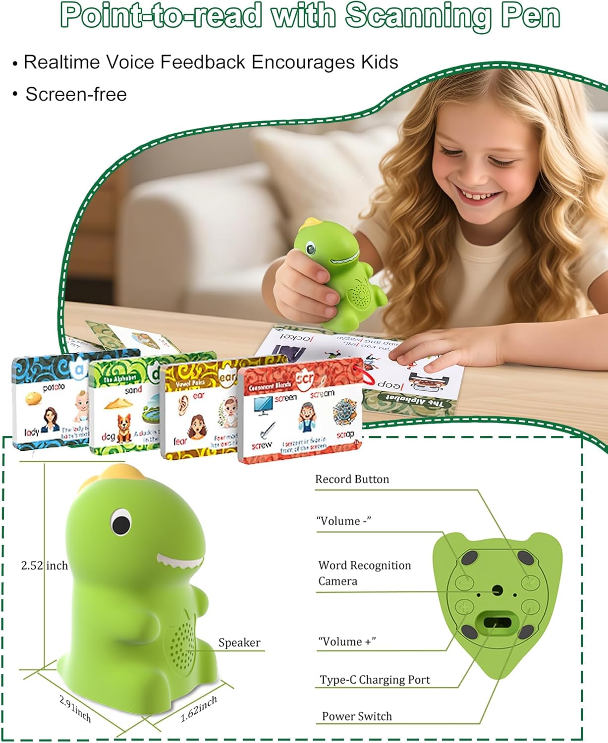 Phonics Learning Toy for Preschoolers – Phonics Flash Cards with Talking Pen, Speech Therapy & Autism Sensory Toy, Learn to Read Educational Gift for Boys & Girls,Kindergarten Learning Activities