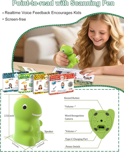 Phonics Learning Toy for Preschoolers – Phonics Flash Cards with Talking Pen, Speech Therapy & Autism Sensory Toy, Learn to Read Educational Gift for Boys & Girls,Kindergarten Learning Activities