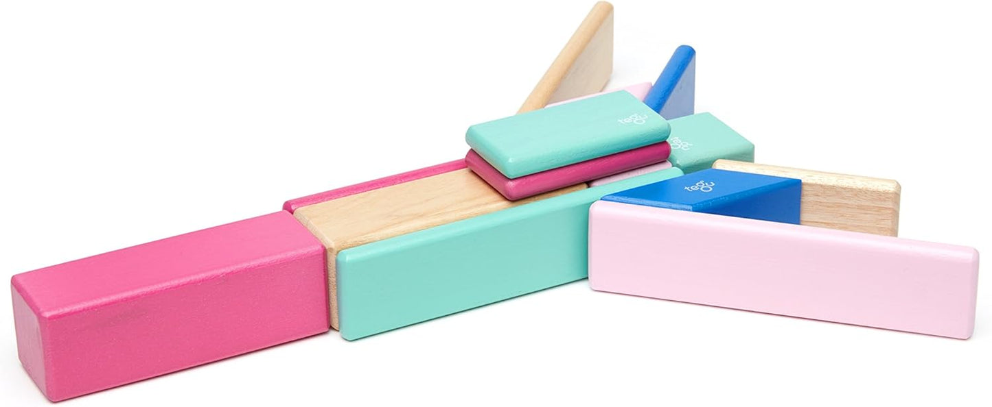 14 Piece Tegu Magnetic Wooden Block Set, Blues