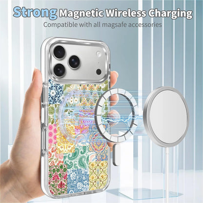 for iPhone 17 Pro Max Case [Compatible with Magsafe],Girls Women Clear Magnetic Case Silicone Shockproof Protective Cover with Pattern Colorful Motivational Letters