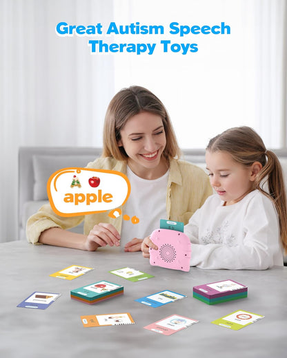 Airbition Talking Flash Cards for Toddlers 1 2 3 4 Year Olds, Montessori Language Learning Toys with 224 Words, Pocket Speech Therapy Toys, and Speech Development Educational Playthings for Children