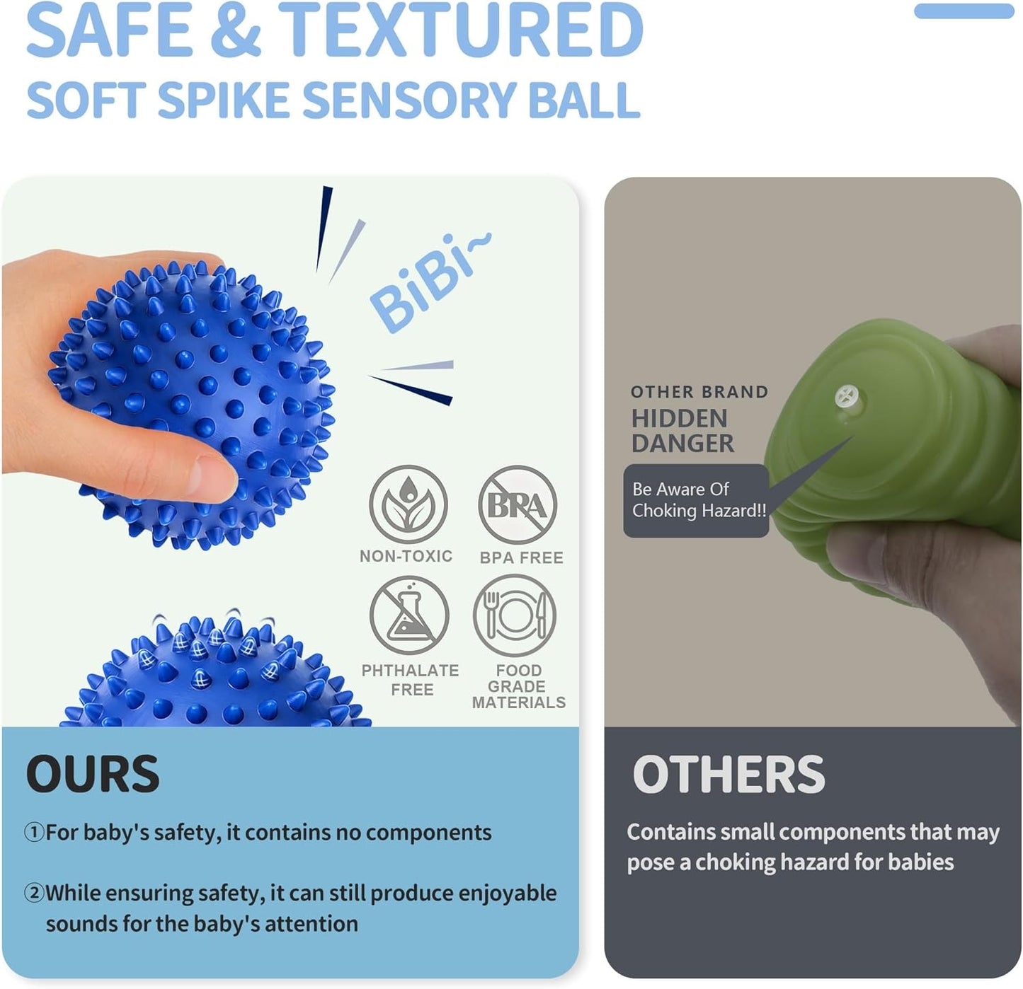 Soft Spiky Sensory Balls & Stacking Cups Set, Textured Geometric Baby Balls, Castle Nesting Blocks, Teether & Bath Toys, Montessori Gifts for Babies 6-12 Months Toddlers 1-3