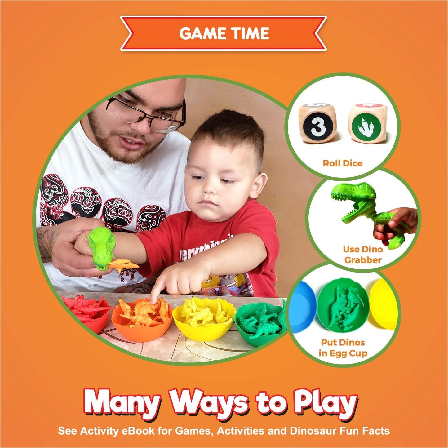 Deluxe Counting & Sorting Bears Game Set - Montessori Fine Motor Learning Jumbo Toys with Stacking Cups, 60 Preschool Math Manipulatives, 2 Toddler Games Dice, Toy Storage & Activities eBook