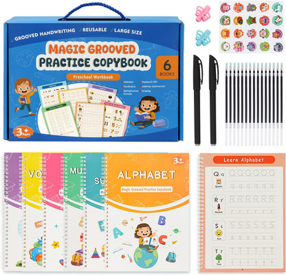 AALGO Handwriting Book Practice for Kids,Reusable Grooved Handwriting Books, Writing Practice for Kids Age 3-5