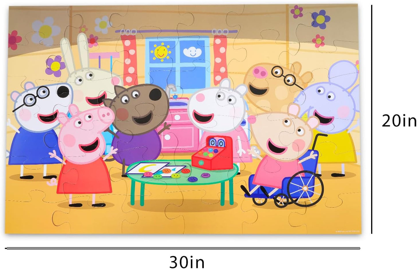 Peppa Pig Floor Puzzle for Kids 3-5 - Bundle with 36 Pc Jigsaw Puzzle Plus Stickers, More | 20" x 30" Peppa Pig Puzzles for Girls, Kids, Toddlers