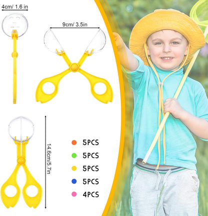 WILLBOND 24 Pcs Handy Scoopers Tongs Tweezers Scissors Multifunctional Exploration Outdoor Tools Nature Fine Motor Sensory Table Toys