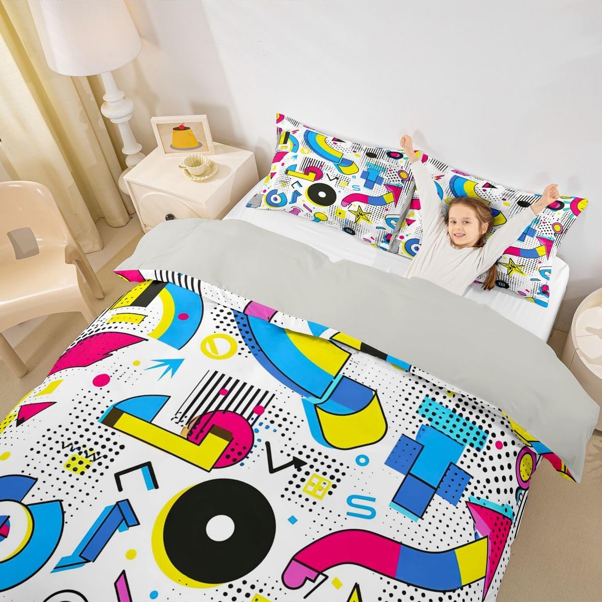 Erosebridal Chemistry Lab Bedding Set Twin Size Chemical Equation Duvet Cover for Boys Girls Chemical Elements Science Theme Comforter Cover Teens Kids Science Students Bedding School Dorm Room Decor