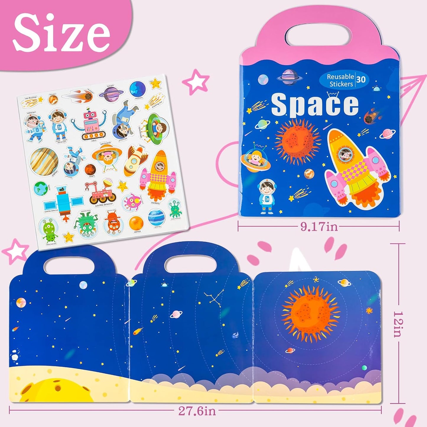 Magnetic Playset Portable Playboard, Cute Farmhouse Animal Reusable Magnets Sticker Books for Toddlers 3-5 Years, 34 PCS Refrigerator Magnets for Kids Girls Boys Perfect Preschool Learning Travel Toy