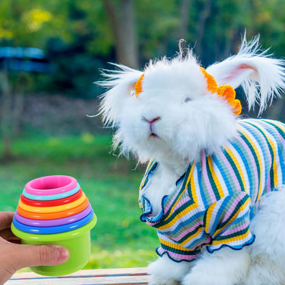 Garneck 8pcs Plastic Nesting Toys for Rabbits Bunny Cups Stacking Cups for Toddlers Safe Food-Grade Material for Hiding Food