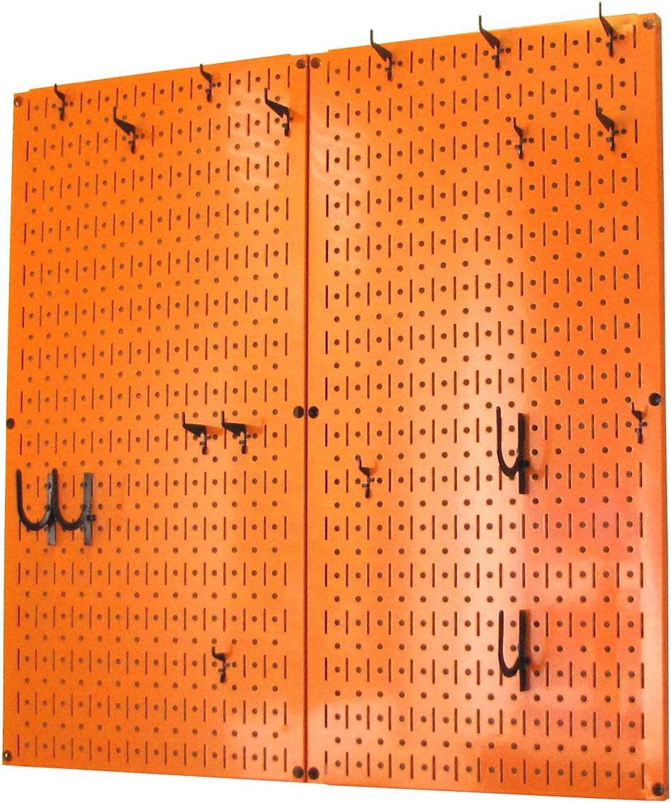 Wall Control Kitchen Pegboard Organizer Pots and Pans Storage Rack Organization Kit with Green Pegboard and White Accessories