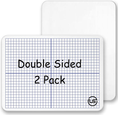Small White Board 9X12, Small Dry Erase Board 2 Pack Whiteboard Dry Erase Double Sided with Lines Mini Whiteboard, Lapboard Ideal for Homeschool, Office, Classroom White Boards for Kids