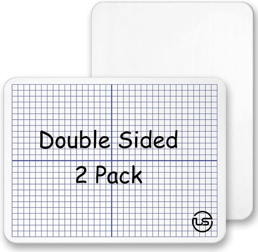 Small White Board 9X12, Small Dry Erase Board 2 Pack Whiteboard Dry Erase Double Sided with Lines Mini Whiteboard, Lapboard Ideal for Homeschool, Office, Classroom White Boards for Kids