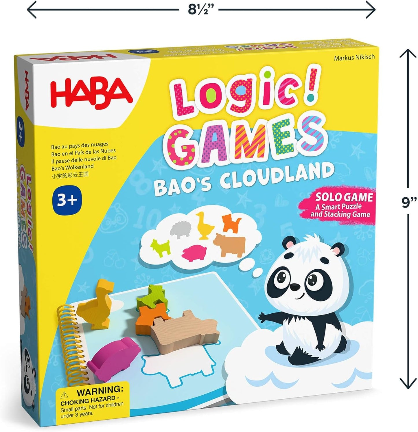 HABA Bao's Cloudland Wooden Logic Puzzle & Stacking Game – STEM Challenges for Ages 3+