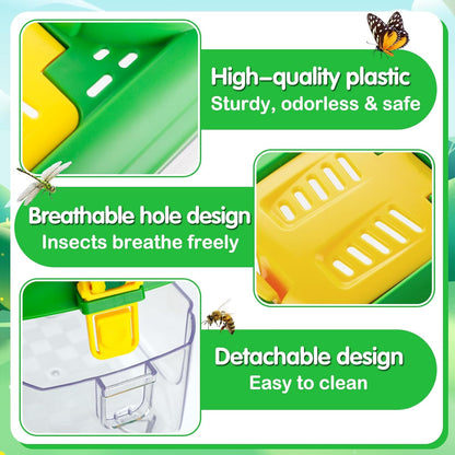 2Sets Bug Catcher for Kids - Sturdy Kids Bug Catching Kit Gifts with Collector Butterfly Net Tweezer, Bugs Habitat Outdoor Explorer Kit for Age 3 4 5 6 7 8, 8Pcs