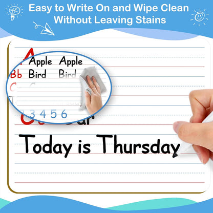 Aizweb 12 Pack Dry Erase Board Card,9" x 12" Small Whiteboard Number Line 120 Numbers Chart Ten Frame,Math Manipulatives Addition Subtraction Game for Student Classroom Must Haves Teacher Supplies