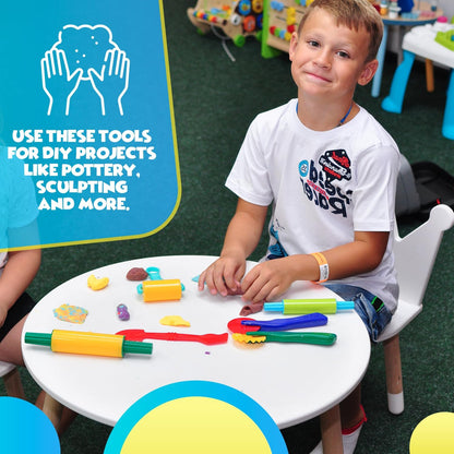 DIMROM Clay and Play Dough Tools 12 Piece Set - Ages 3 & Up (12pcs)