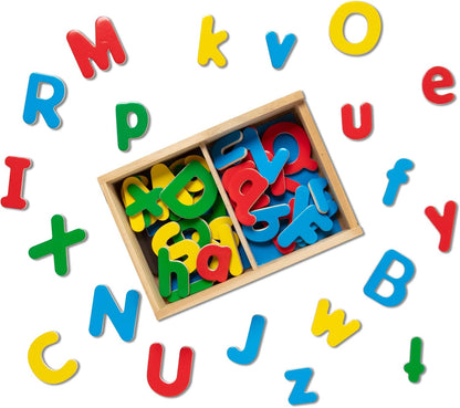 Melissa & Doug Deluxe Magnetic Letters and Numbers Set – 89 Wooden Alphabet Magnets & Numbers, Educational Learning Toys for Preschool Kids Ages 3+
