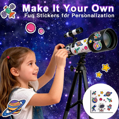 Telescope for Kids 60mm 90x Magnification with Sturdy Tripod, 2 Eyepieces & Finder Scope, 360mm Tube, STEM Astronomy Educational Gift for Boys & Girls 6-12