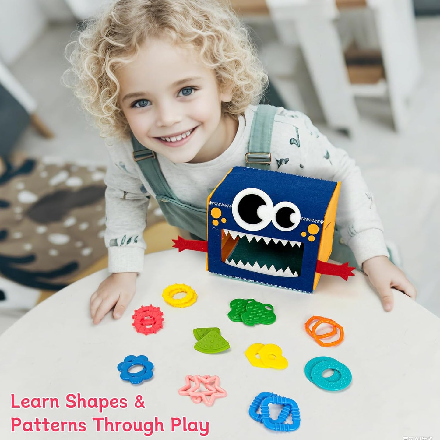 edusense Monster Tactile Sensory Toy for Toddlers 3+ | 20 Textured Shapes | Fine Motor Skills & Shape Learning