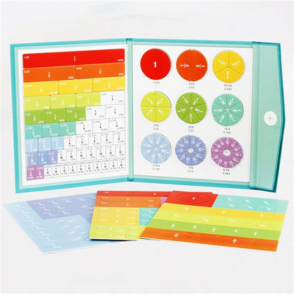 Magnetic Fraction Educational Puzzle, Magnetic Fraction Tiles, Magnetic Rainbow Fraction Tiles Circles, Math Manipulatives for Elementary School (1pc)