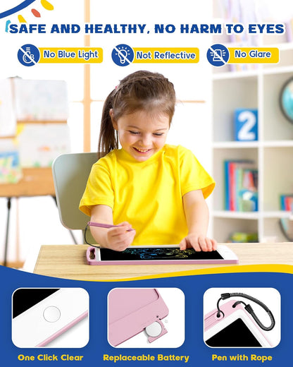 bravokids 2 Pack LCD Writing Tablet for Kids Toys, 10 Inch Colorful Erasable Doodle Board Drawing Pad for Kids, Car Trip Educational Toys Christmas Gift for 3 4 5 6 7 Girls Toddlers