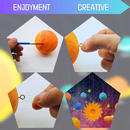 Solar System Model, DIY Solar System Project Kit, Easy to Assemble Solar System Kit for Hands-On Learning