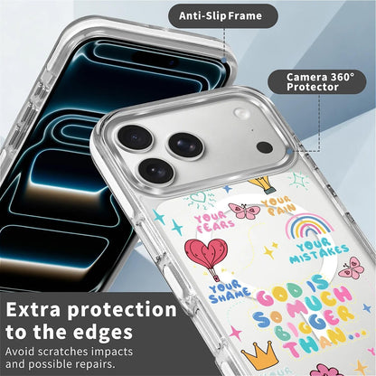 for iPhone 17 Pro Max Case [Compatible with Magsafe],Girls Women Clear Magnetic Case Silicone Shockproof Protective Cover with Pattern Colorful Motivational Letters