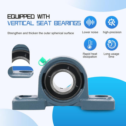 UCP202-10 Pillow Block Bearing,5/8" Bore Mounted Pillow Bearing Cast Iron Base -Self Aligning Chrome Bearing,2 Pcs
