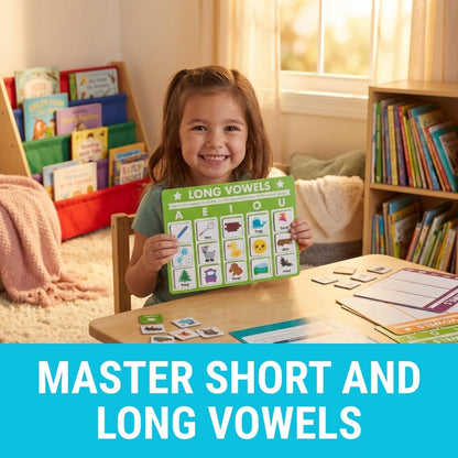 Kindergarten ELA Vowel Sounds Educational Activity Classroom Center Kit - 22 Pc.