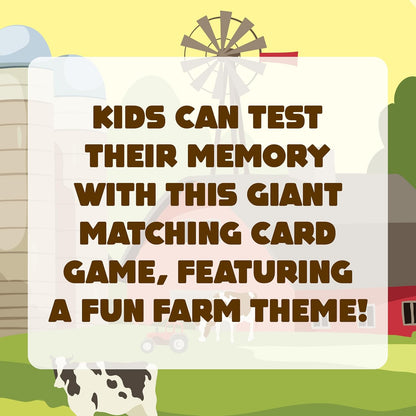 Giant Matching Game Baby Animals - Summer Toys - Game Night - Travel Games - Memory, Learning Game - Jumbo Playing Cards - Card Game for Kids and Adults -Ages 3+