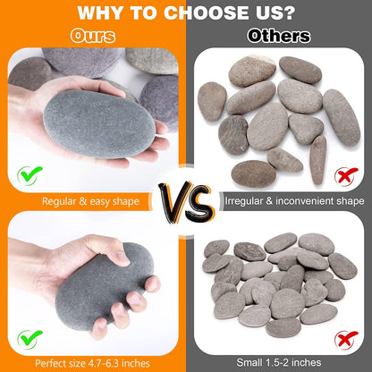 River Rocks for Painting 45 Pcs Large 2-3 Inch Flat Smooth Painting Stones Craft Rock to Paint for Kids Crafts Painting Bulk