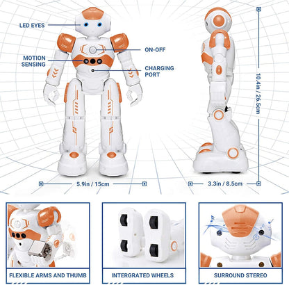 KingsDragon RC Robot Toys for Kids, Gesture & Sensing Programmable Remote Control Smart Robot for Age 3 4 5 6 7 8 Year Old Boys Girls Birthday Gift Present