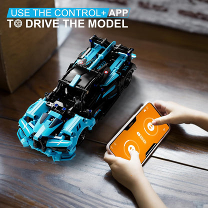 STEM Remote Control Car Building Kit Toys for Kids Age 8-12 with 2in1 STEM Robots Building Set Remote & APP Controlled Car/Robot, RC Car Toy Set for Boys Girls 466 Pcs (Dark Cyan)