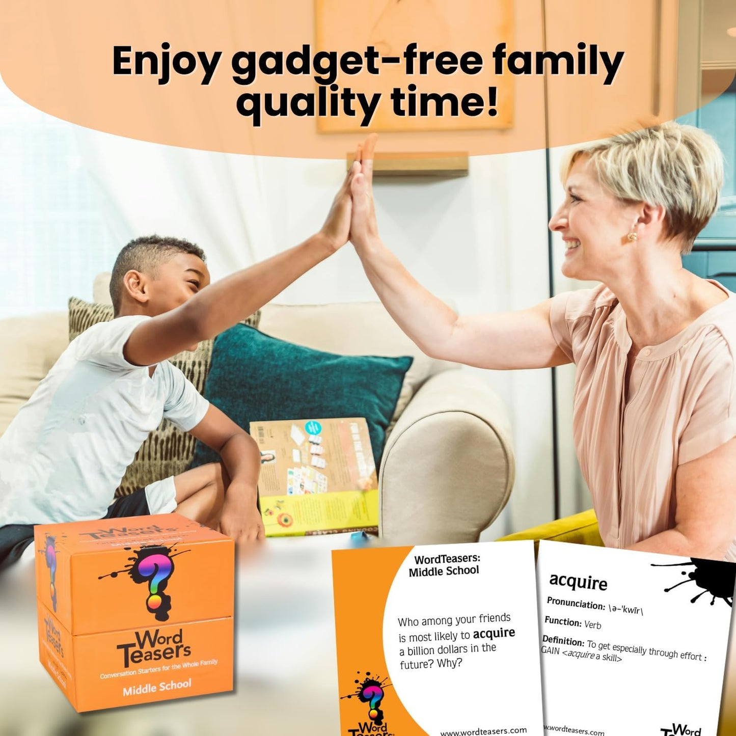 ? WORD TEASERS Junior - Vocabulary Word Game for Kids 8+ - Fun Family Conversation Starters - Reading Games for Elementary & Middle School - 150 Vocabulary Flash Cards/Conversation Cards
