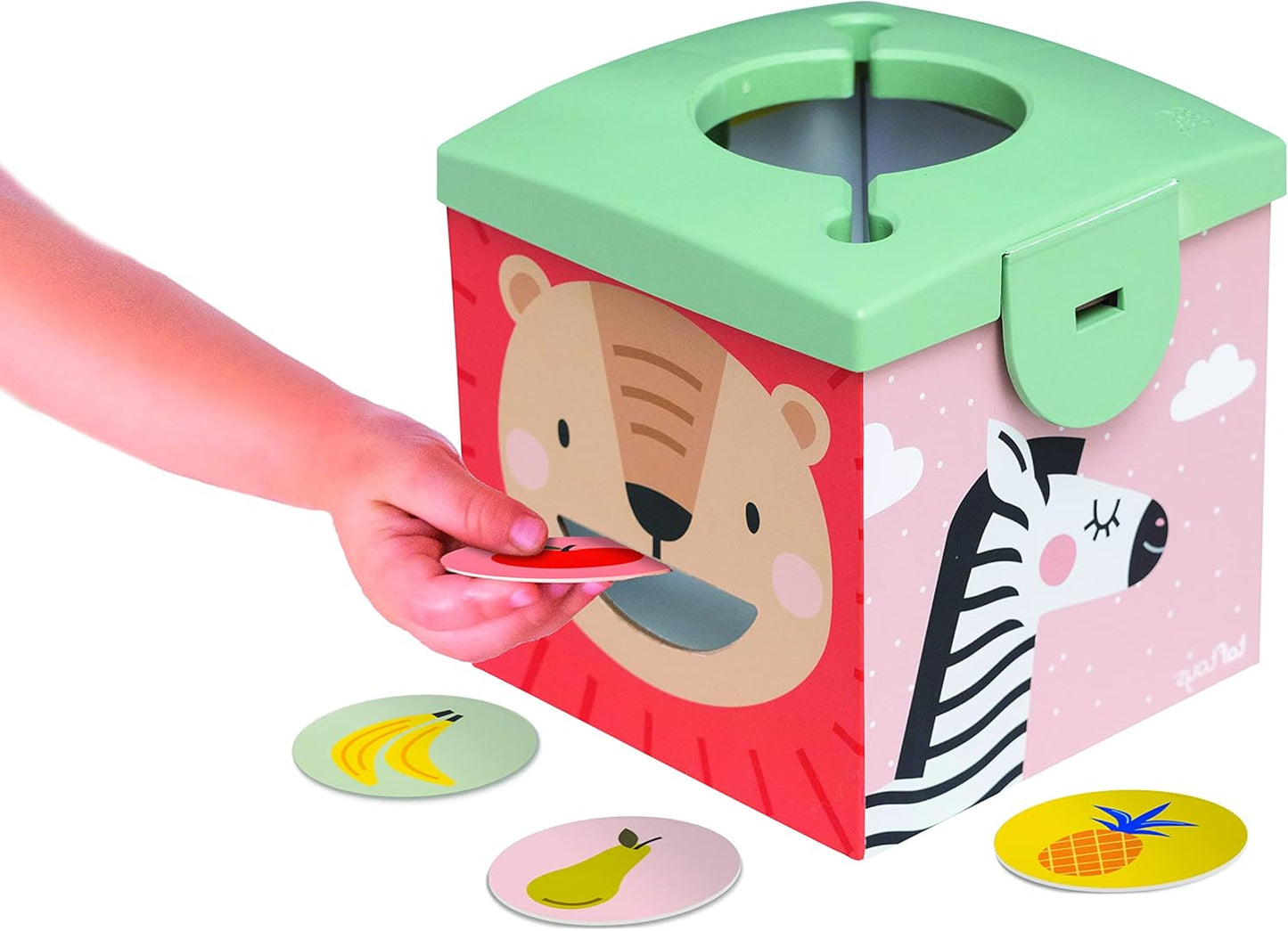 Taf Toys Baby Tissue Box Toy Silicone Baby Toys 6-12 Months Montessori Toys Sensory Activity & 10 Tissues for Fine Motor Development Soft Interactive Silicone Learning Cube for 1 Year Old Toddlers