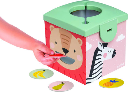 Taf Toys Baby Tissue Box Toy Silicone Baby Toys 6-12 Months Montessori Toys Sensory Activity & 10 Tissues for Fine Motor Development Soft Interactive Silicone Learning Cube for 1 Year Old Toddlers