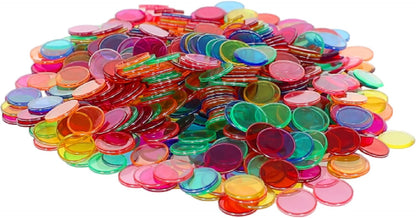 POPULAR PLAYTHINGS 500 Steel Ringed Bingo Chips - Durable Metal Edge Counting Chips for Classroom Learning, Bingo Games, and Educational Activities