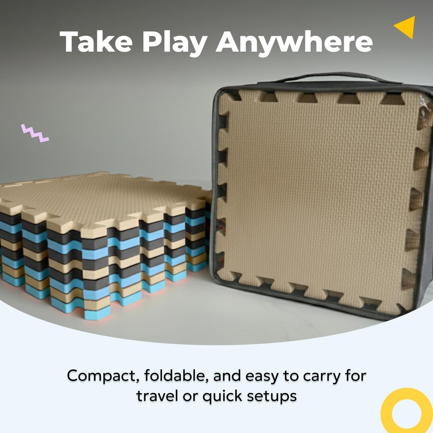 MioTetto Baby Play Mat, Soft Foam Floor Tiles for Kids. Adjustable Interlocking Foam Tiles, Fits with 50x50 Playpen Baby mat for Crawling & Development, Safe & Non-Toxic Playmat for Babies 6-12 Months